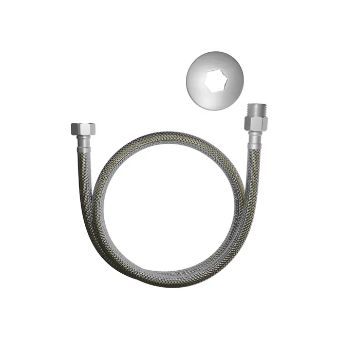 Mangueira Inox para Gás Engate Flexível 1/2" 1,20m Blukit