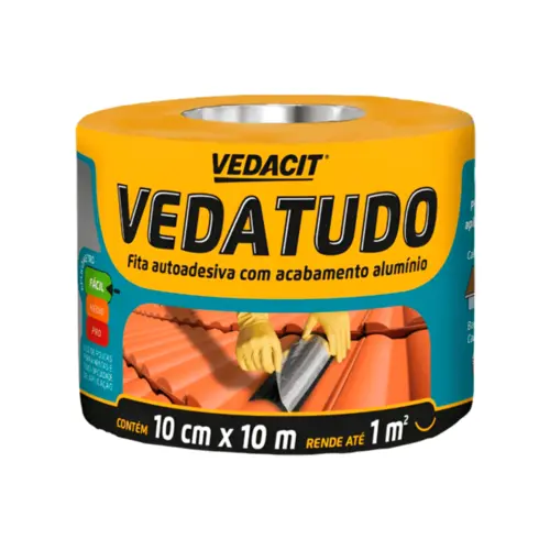 FITA VEDATUDO ASFALTICA ALUMINIO 10CMX10M VEDACIT