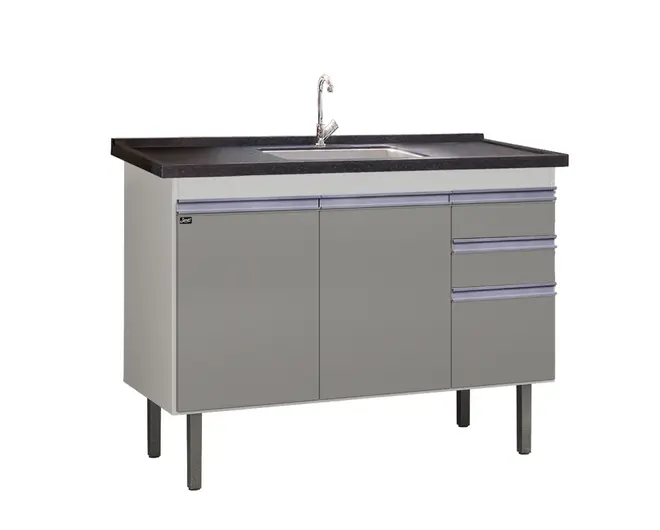 GABINETE DE COZINHA ESMERALDA 1,14 BRANCO/COBALTO LOCATT