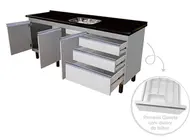 GABINETE DE COZINHA ESMERALDA 1,14 BRANCO/COBALTO LOCATT