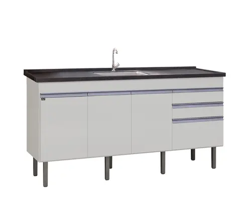 GABINETE DE COZINHA ESMERALDA 1,94 BRANCO/BRANCO LOCATT