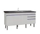 GABINETE DE COZINHA ESMERALDA 1,94 BRANCO/BRANCO LOCATT