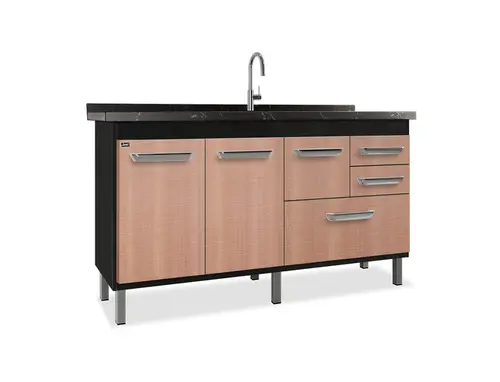 GABINETE DE COZINHA NEW VERSATIL 1,44 NERO/PEROBA LOCATT