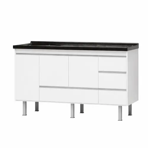 GABINETE DE COZINHA FERRARA 1,14 BRANCO/BRANCO PRIMATTO