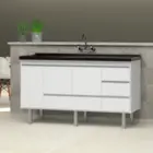 GABINETE DE COZINHA FERRARA 1,14 BRANCO/BRANCO PRIMATTO