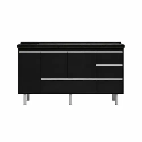 GABINETE DE COZINHA FERRARA 1,74 PRETO/PRETO PRIMATTO