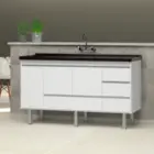 GABINETE DE COZINHA FERRARA 1,94 BRANCO/BRANCO PRIMATTO