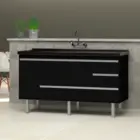 GABINETE DE COZINHA FERRARA 1,44 PRETO/PRETO PRIMATTO