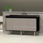 GABINETE DE COZINHA FERRARA 1,94 PRETO/OURO PRIMATTO