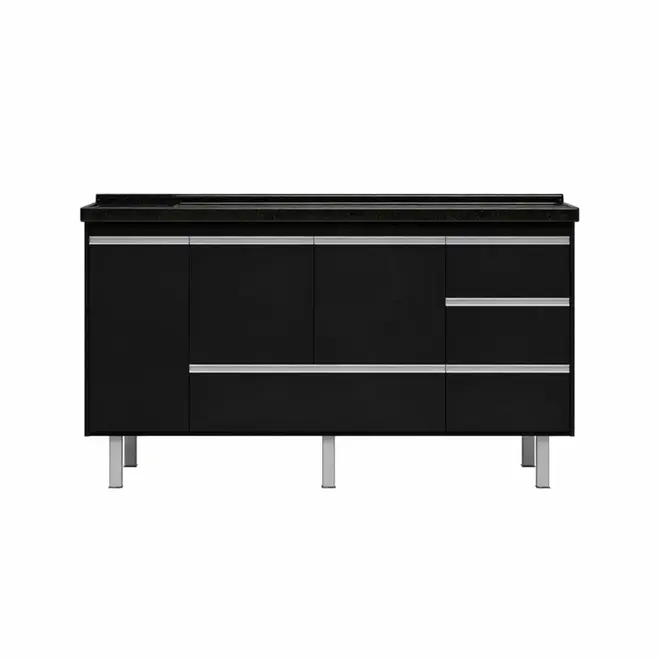 GABINETE DE COZINHA FERRARA 1,94 PRETO/PRETO PRIMATTO