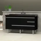 GABINETE DE COZINHA FERRARA 1,94 PRETO/PRETO PRIMATTO