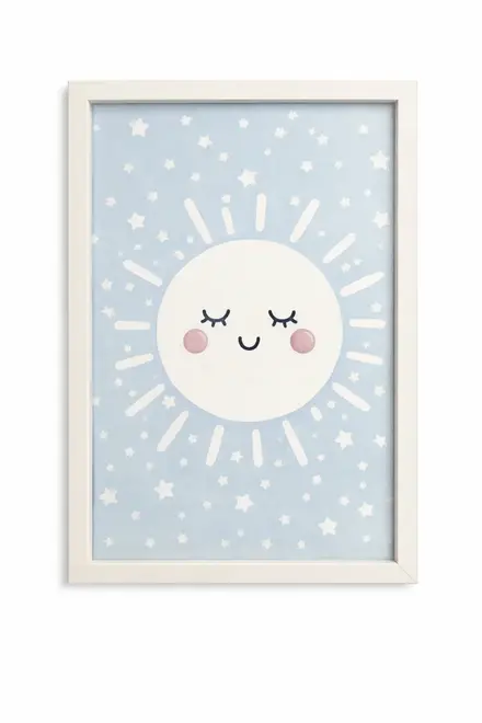 QUADRO DECOR 28X40 INFANTIL SOL AZUL SINAL