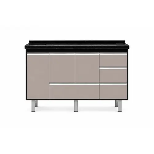 Gabinete de Cozinha Ferrara 1,14 Preto/Ouro Primatto