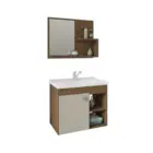 Kit Gabinete Banheiro Lotus 55Cm Amend/Off White Mgm