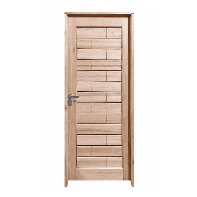 Porta de Madeira Tijolinho Eucalipto 210x82  Dir Sidney