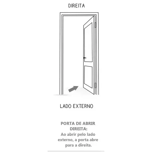 Porta de Madeira Tijolinho Eucalipto 210x82  Dir Sidney