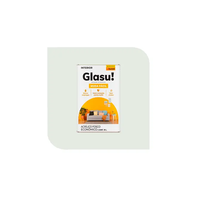 Tinta Acrílica Muda Fácil Fosco Gelo 18L Glasu