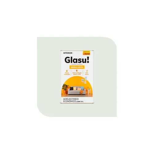 Tinta Acrílica Muda Fácil Fosco Gelo 18L Glasu