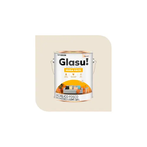 Tinta Acrílica Muda Fácil Fosco  Algodao Egipcio 3,6L Glasu