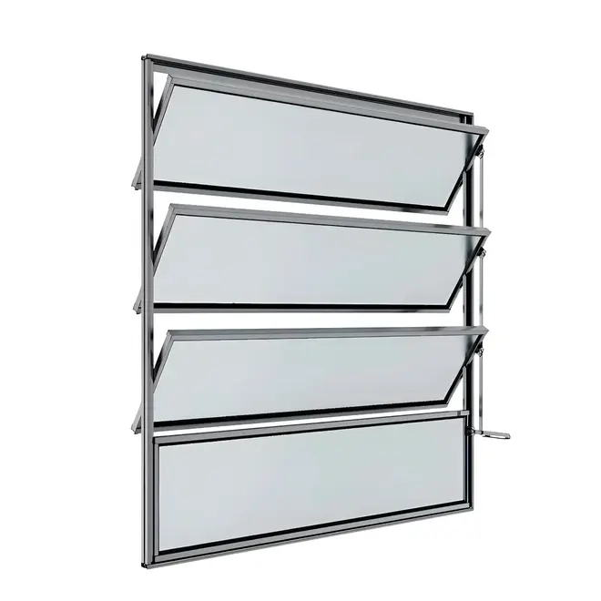 Basculante Vidro Boreal Alumínio Brilhante 80x100cm Proex