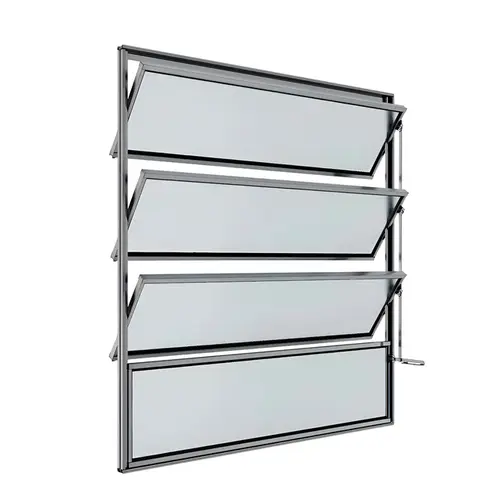 Basculante Vidro Boreal Alumínio Brilhante 80x100cm Proex