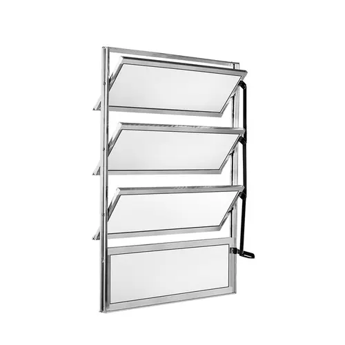 Basculante Vidro Boreal Alumínio Brilhante 80x80cm Proex