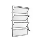 Basculante Vidro Boreal Alumínio Brilhante 80x80cm Proex