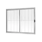 Janela de Correr 2 Folhas 100x100 Aluminio Brilhante Com Grade Proex