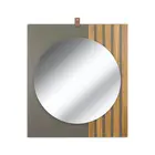 ESPELHEIRA ORGANI QUADRADA 60CM CINZA FOSCO/ FREIJO CORSO