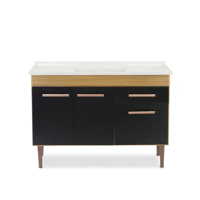 GABINETE DE COZINHA VALEN 1,44M FREIJO/ PRETO CORSO