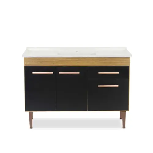 GABINETE DE COZINHA VALEN 1,44M FREIJO/ PRETO CORSO