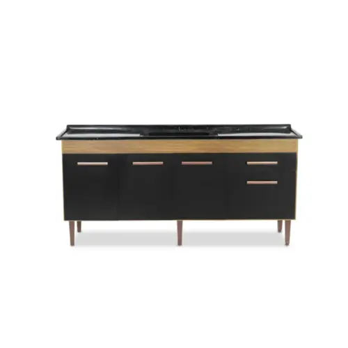 GABINETE DE COZINHA VALEN 1,74M FREIJO/ PRETO CORSO