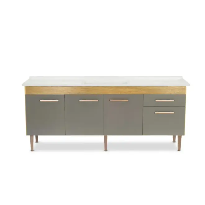 GABINETE DE COZINHA VALEN 1,94M FREIJO/ CINZA CORSO