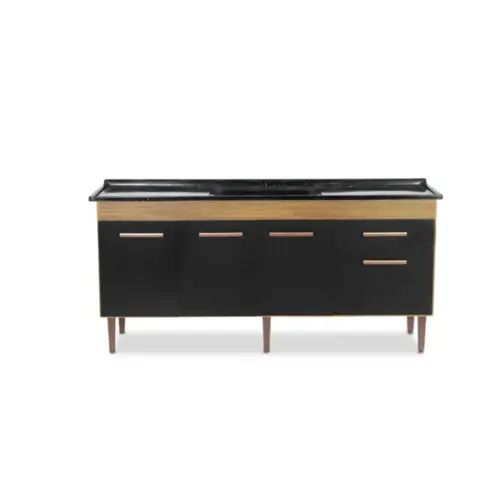 GABINETE DE COZINHA  VALEN 1,94M FREIJO/ PRETO CORSO