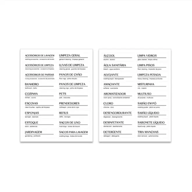 ETIQUETAS ADESIVAS PARA LAVANDERIA BRANCO OU