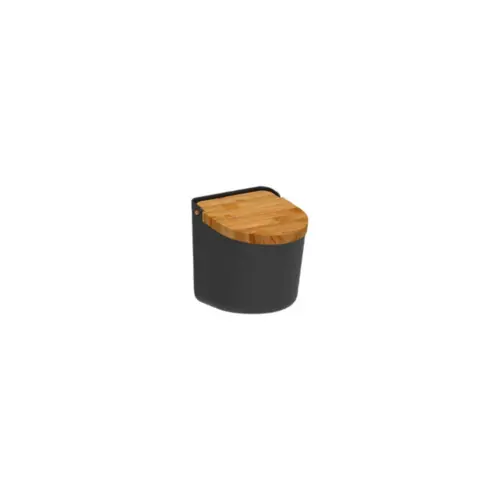 SALEIRO PRETO TAMPA DE BAMBU LUME  OU