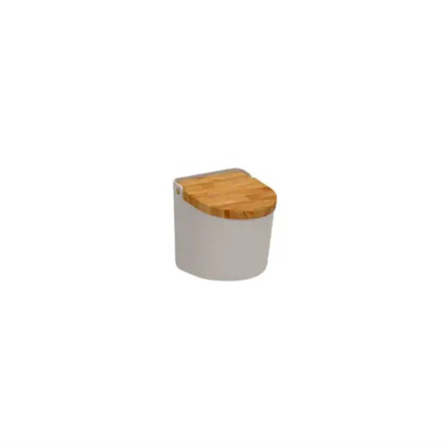 SALEIRO BEGE TAMPA DE BAMBU LUME OU