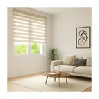 Persiana Zebra Bege Linho Dupla Rolo 160x160cm Evolux