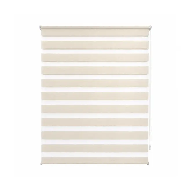 Persiana Zebra Bege Linho Dupla Rolo 140x160cm Evolux