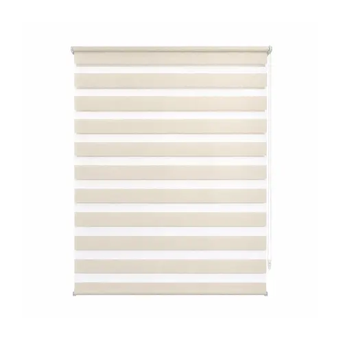 Persiana Zebra Bege Linho Dupla Rolo 140x160cm Evolux