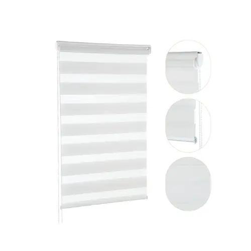 Persiana Zebra Branco  Dupla Rolo 140x160cm Evolux