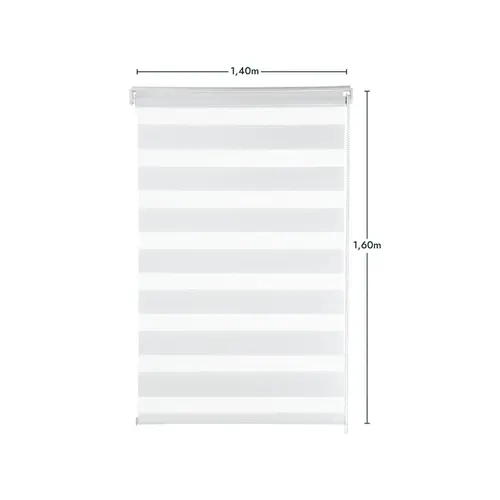 Persiana Zebra Branco  Dupla Rolo 140x160cm Evolux