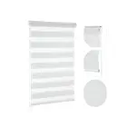 Persiana Zebra Branco  Dupla Rolo 140x160cm Evolux