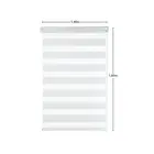 Persiana Zebra Branco  Dupla Rolo 140x160cm Evolux