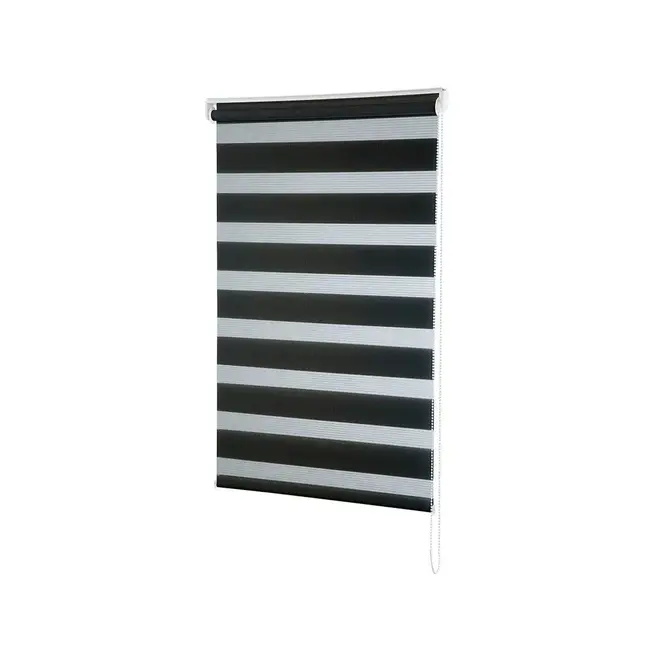 Persiana Zebra Preta Dupla Rolo 120x160cm Evolux