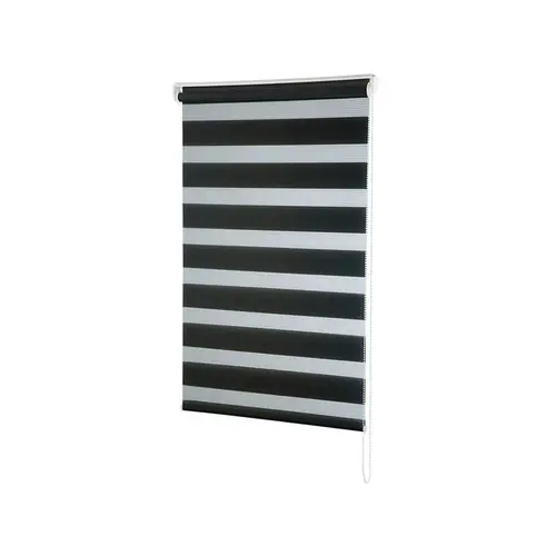 Persiana Zebra Preta Dupla Rolo 120x160cm Evolux