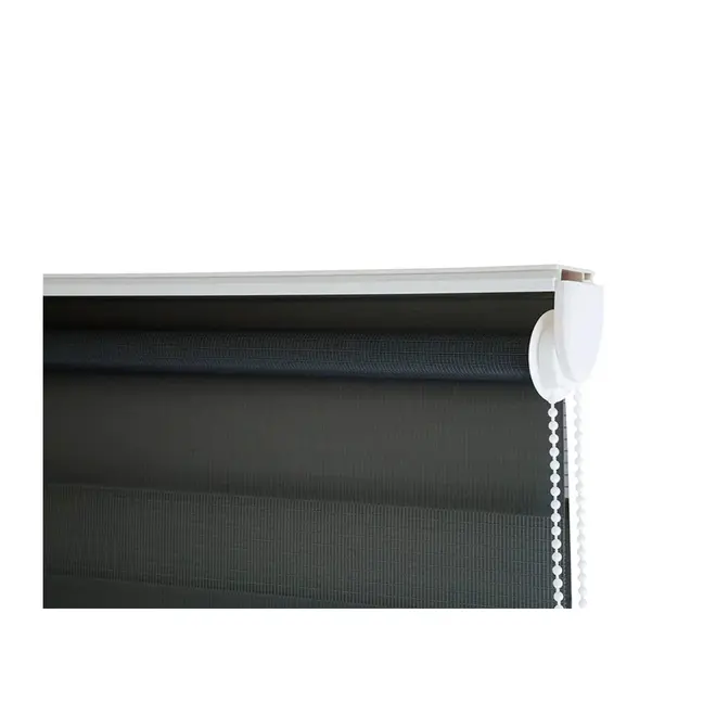 Persiana Zebra Preta Linho Dupla Rolo 140x160cm Evolux