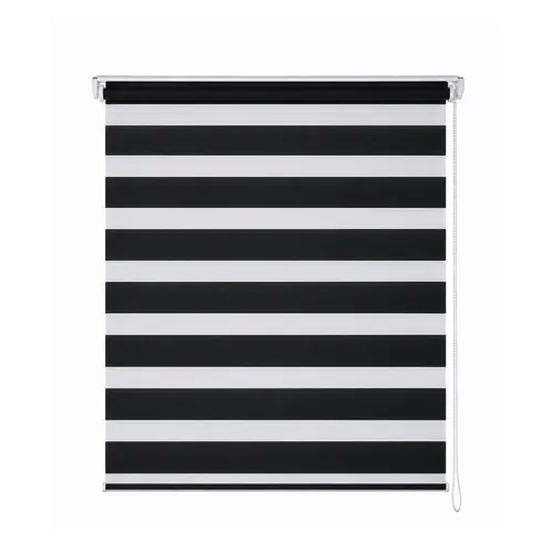 Persiana Zebra Preta Linho Dupla Rolo 140x160cm Evolux