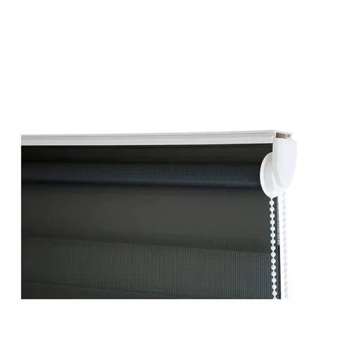 Persiana Zebra Preta Linho Dupla Rolo 140x160cm Evolux