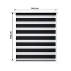 Persiana Zebra Preta Linho Dupla Rolo 140x160cm Evolux